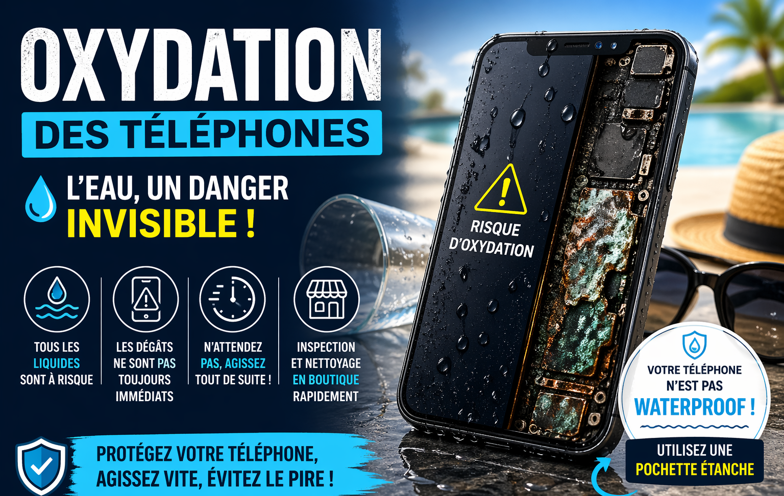 Oxydation des téléphones : le danger invisible des liquides